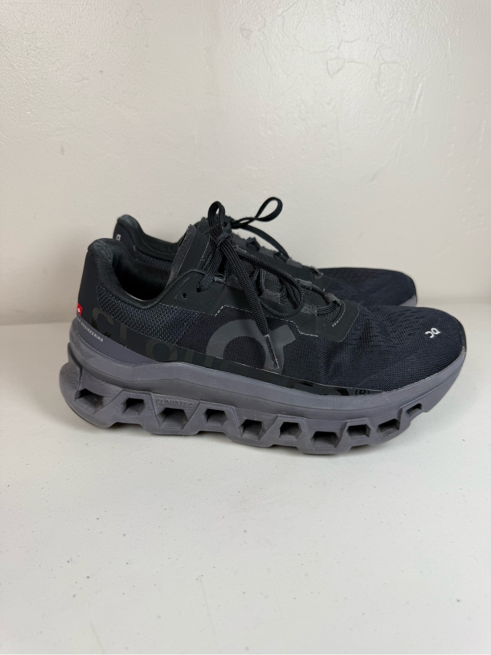 On Women's Cloudmonster in Black/Magnet women's size 7.5
